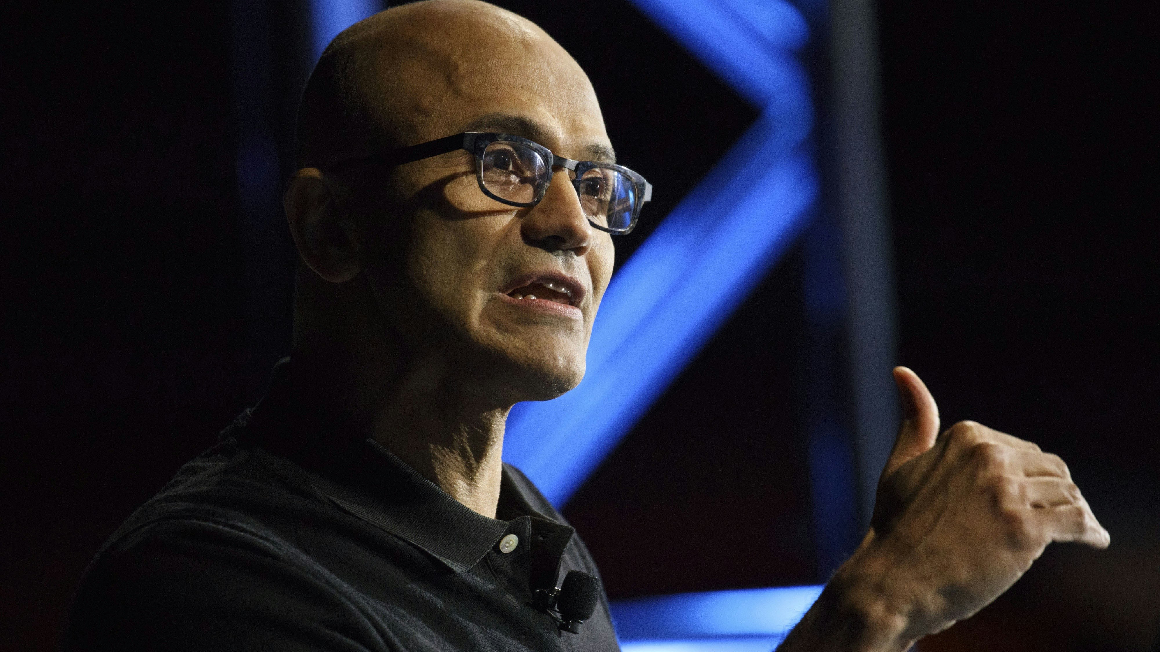 Microsoft CEO Satya Nadella. Photo by Bloomberg.