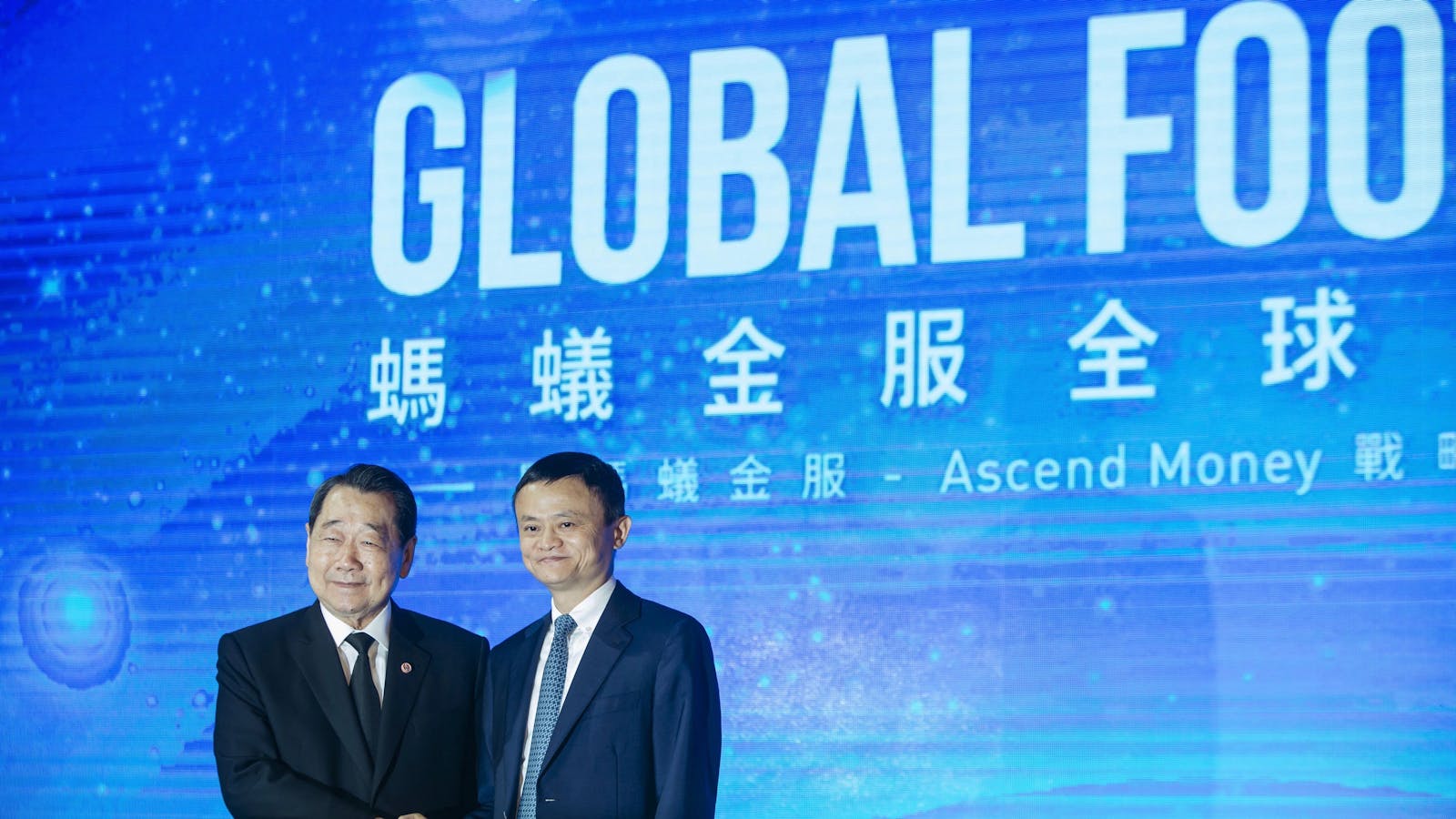 Charoen chairman Dhanin Chearavanant with Alibaba chairman Jack Ma in November. Photo by Bloomberg.