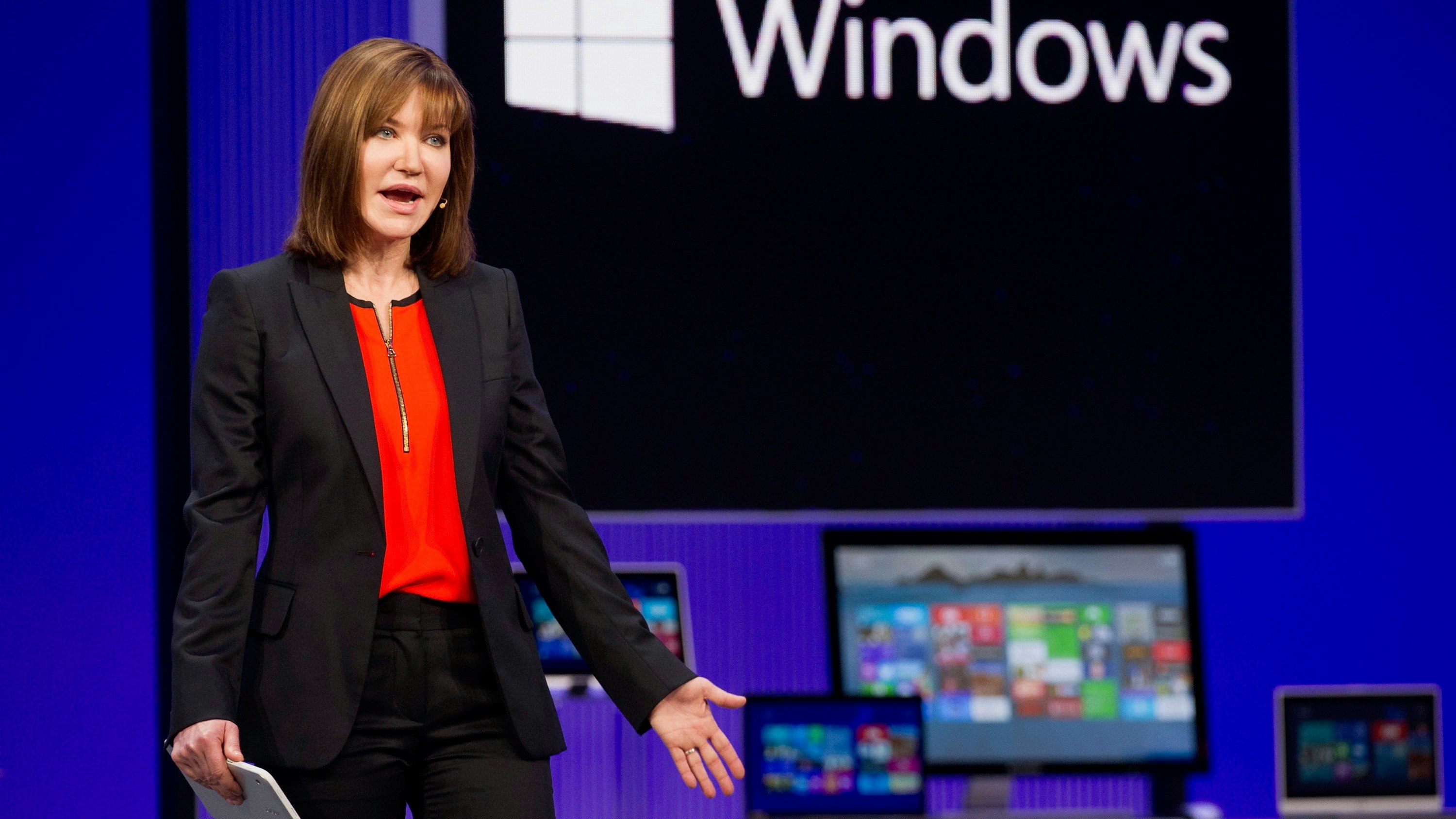 Microsoft executive Julie Larson-Green at a Microsoft developers conference in 2013. Photo by Bloomberg.