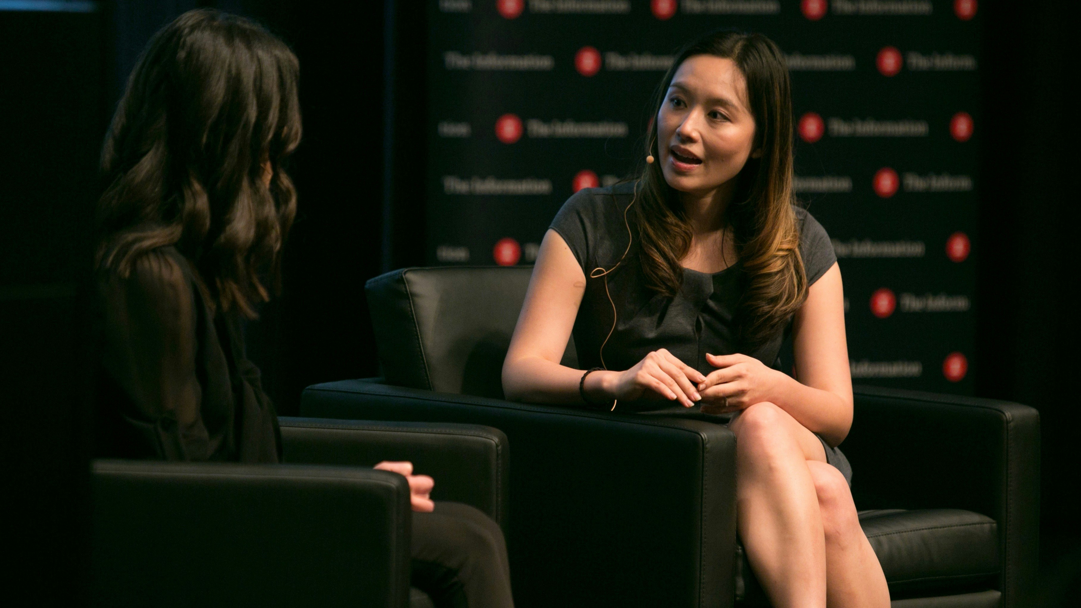 Drive.AI president Carol Reiley with The Information's Jessica Lessin. Photo by Julie Mikos.