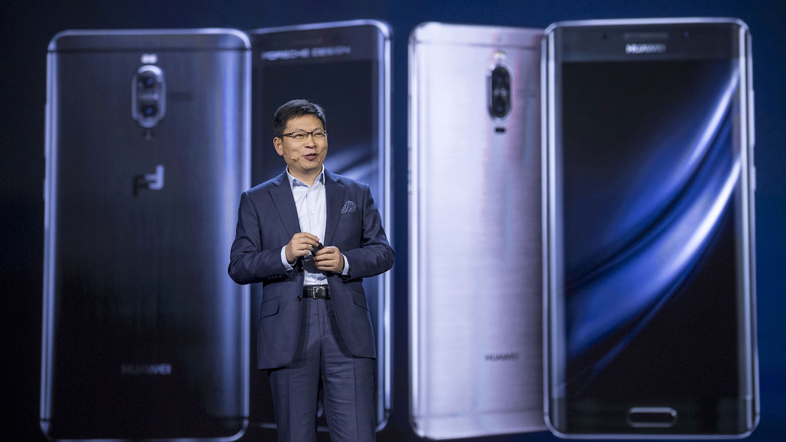 Huawei's consumer electronics division chief Richard Yu at CES this January. Photo by Bloomberg.