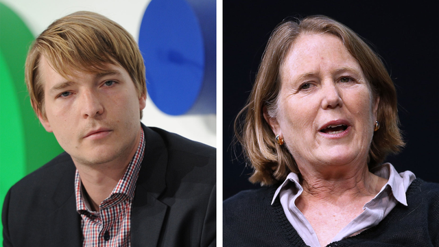 Mesosphere CEO Florian Leibert and Google Cloud chief Diane Greene. Photos: AP and Bloomberg