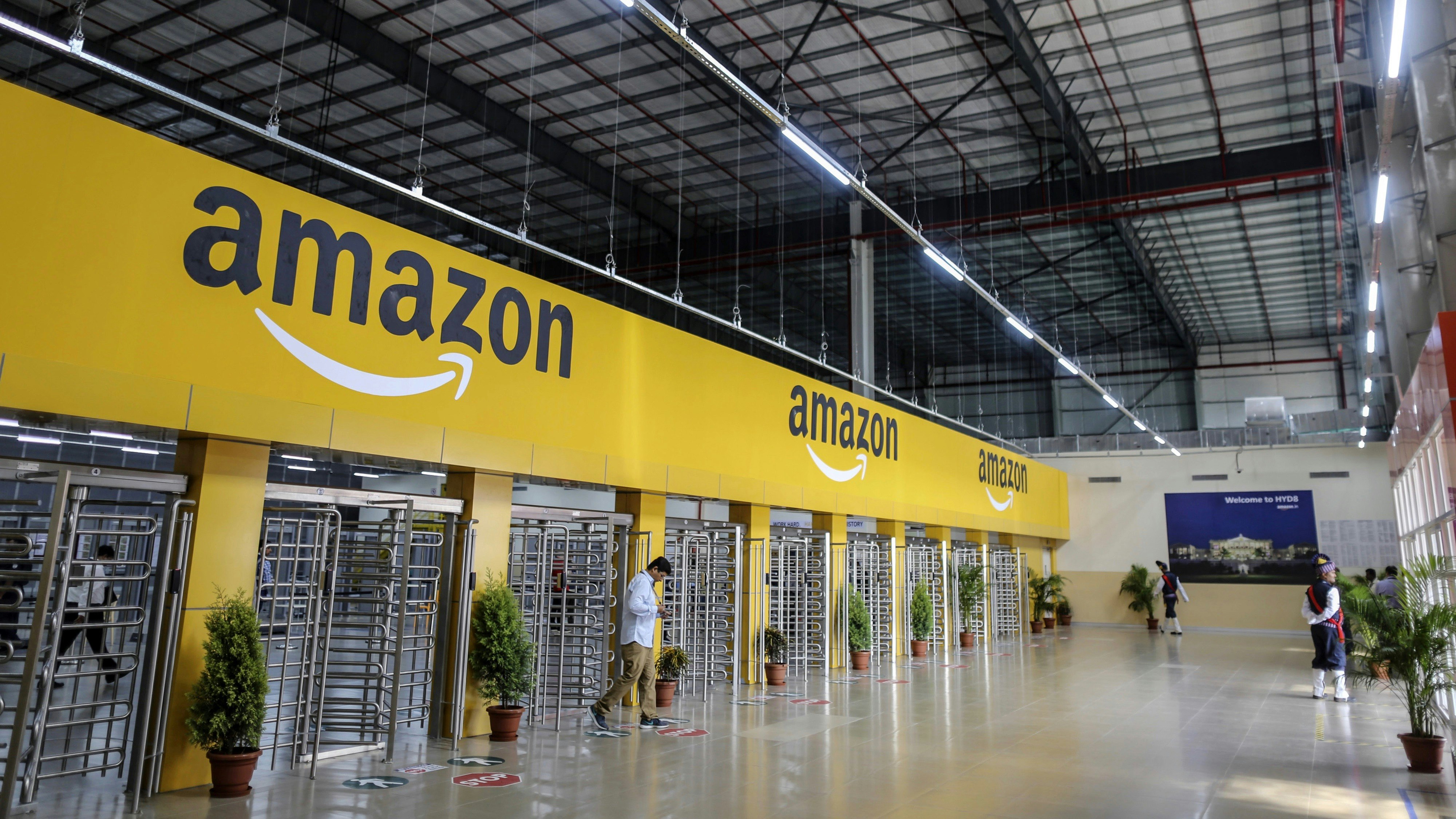 An Amazon warehouse in Hyderabad, India. Photo by Bloomberg.