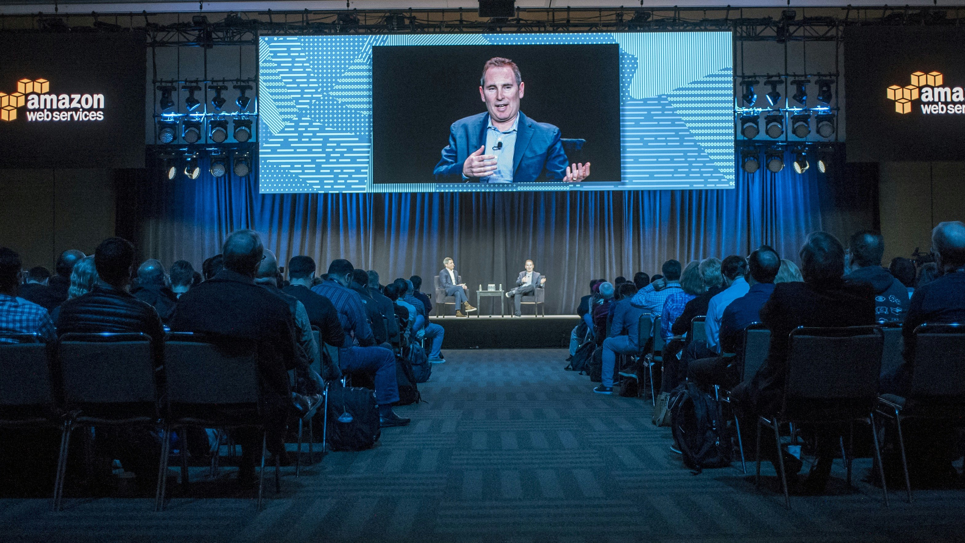 AWS CEO Andy Jassy at an AWS conference in San Francisco in April. Photo by Bloomberg.