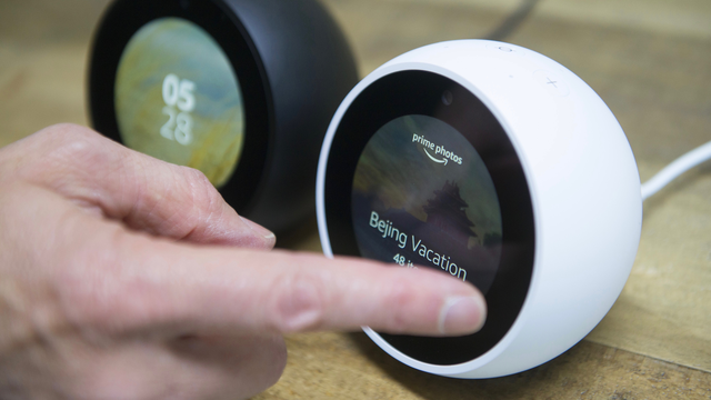 Testing out new Echos announced by Amazon on Wednesday. Photo by Bloomberg.