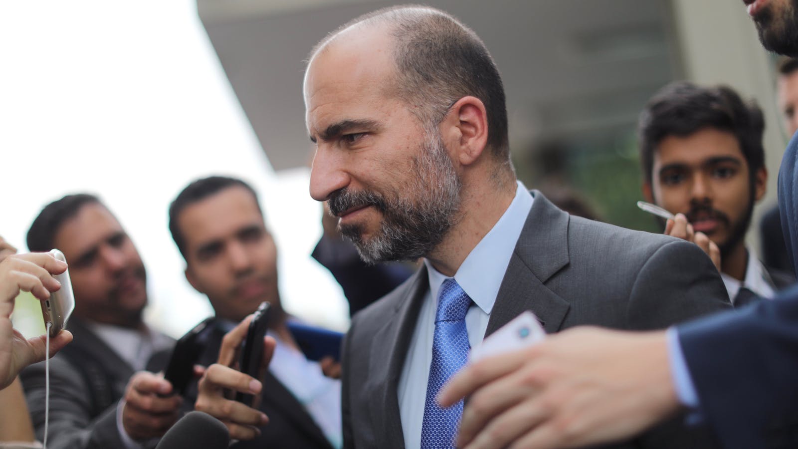 Uber CEO Dara Khosrowshahi after a meeting with Brazil's Finance Minister last month. Photo by Bloomberg.