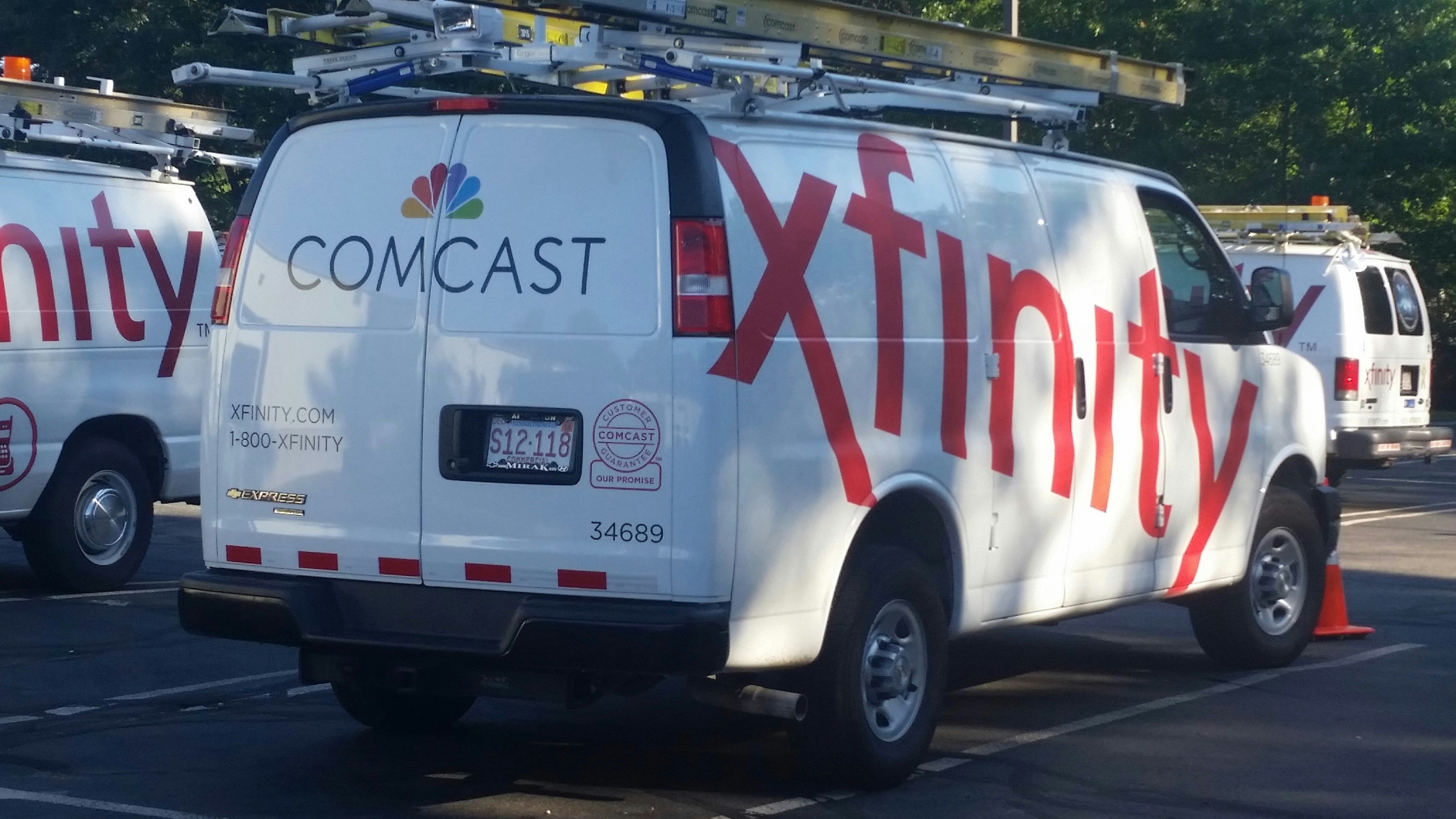 A Comcast cable truck. Photo by AP.