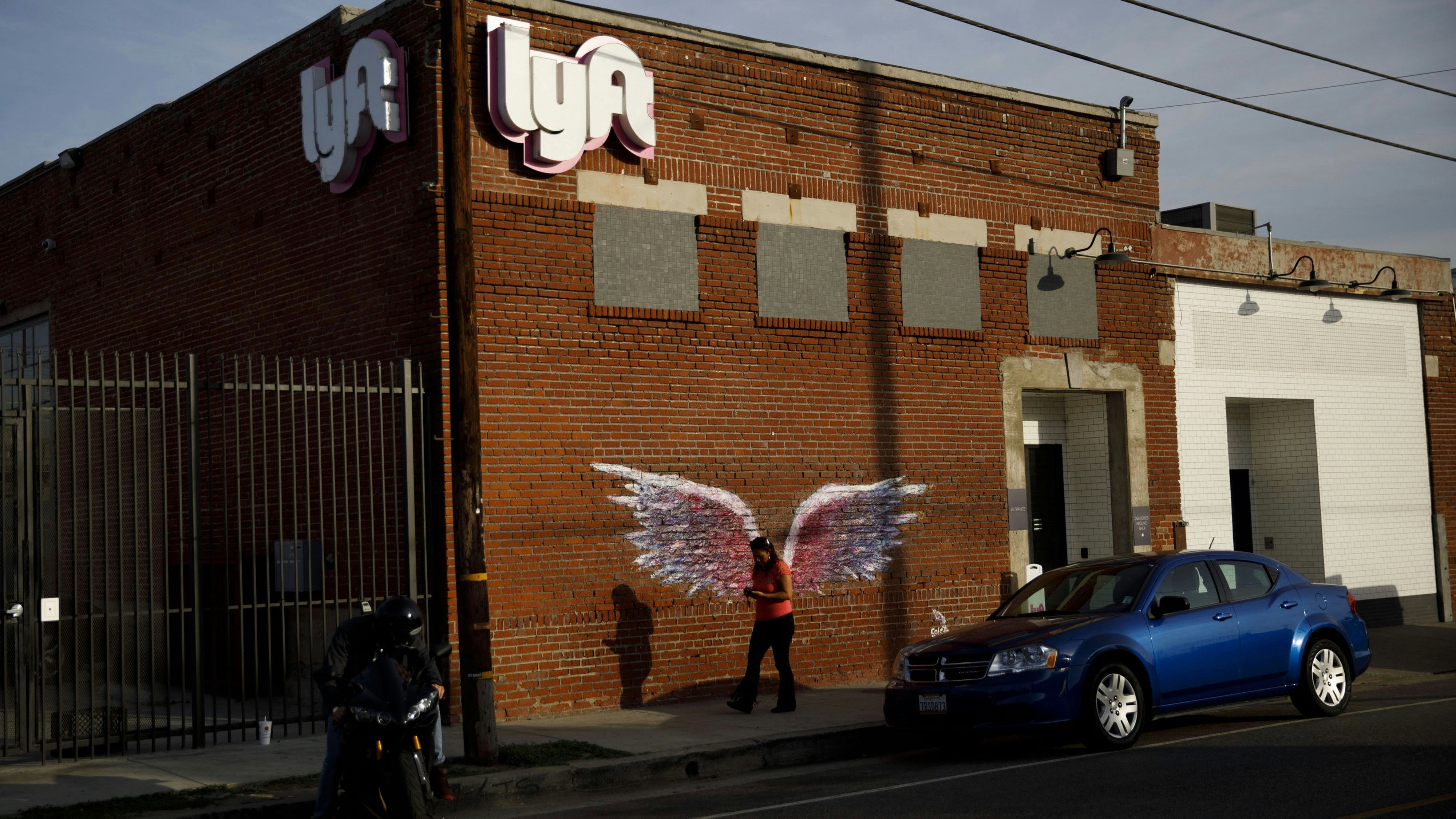 Lyft's driver hub in Los Angeles. Photo by Bloomberg.