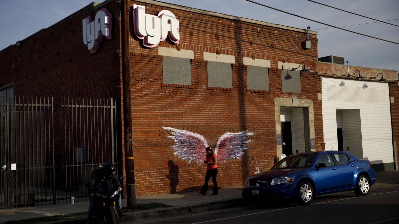 Lyft's driver hub in Los Angeles. Photo by Bloomberg.