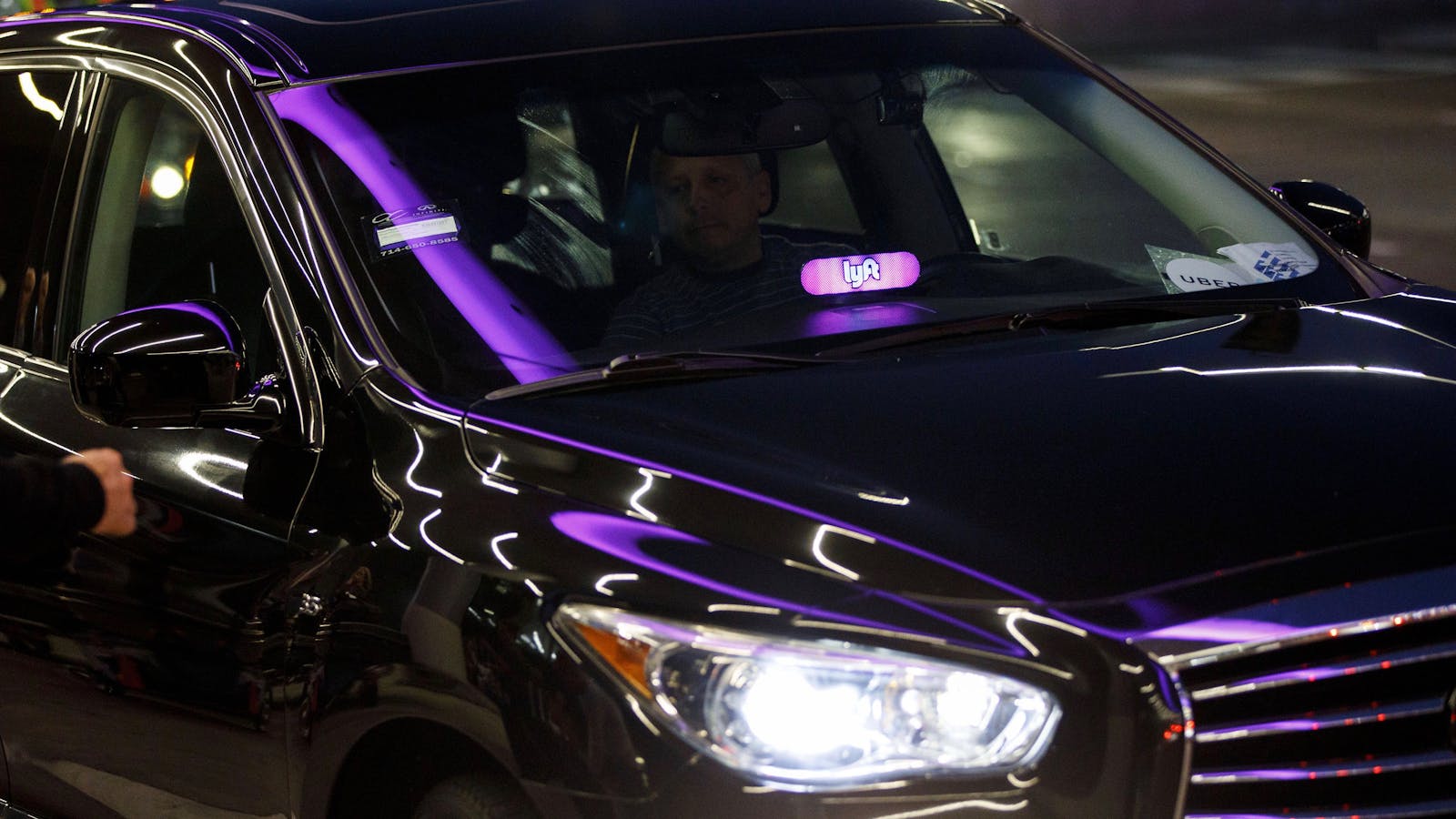 A Lyft car. Photo by Bloomberg.