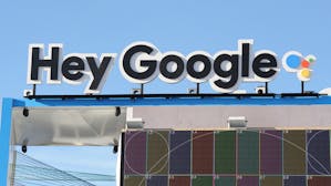 Google's pavilion at CES this week. Photo by AP