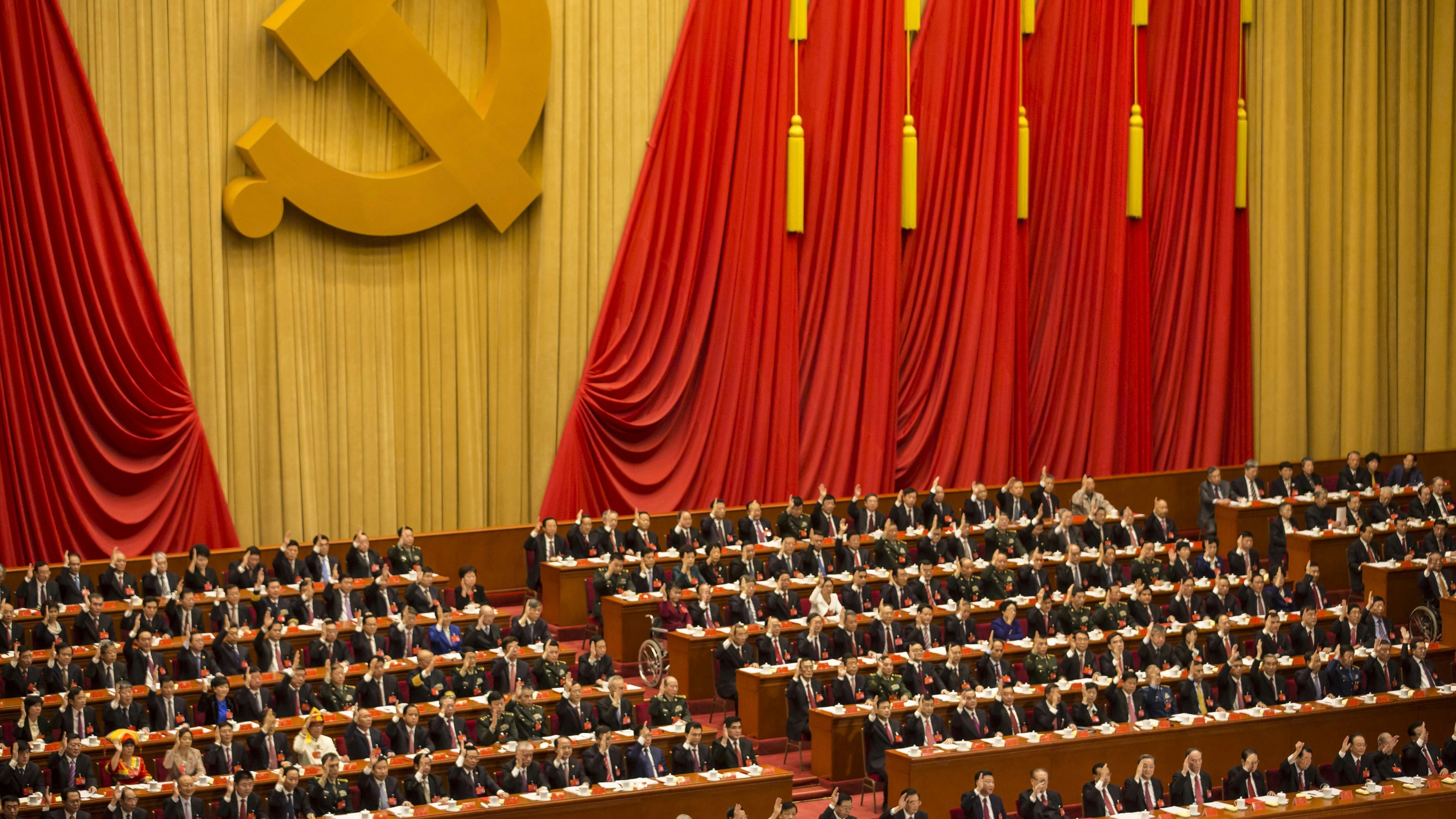 A session of the Chinese Communist Party's National Congress last October. Photo by Bloomberg.