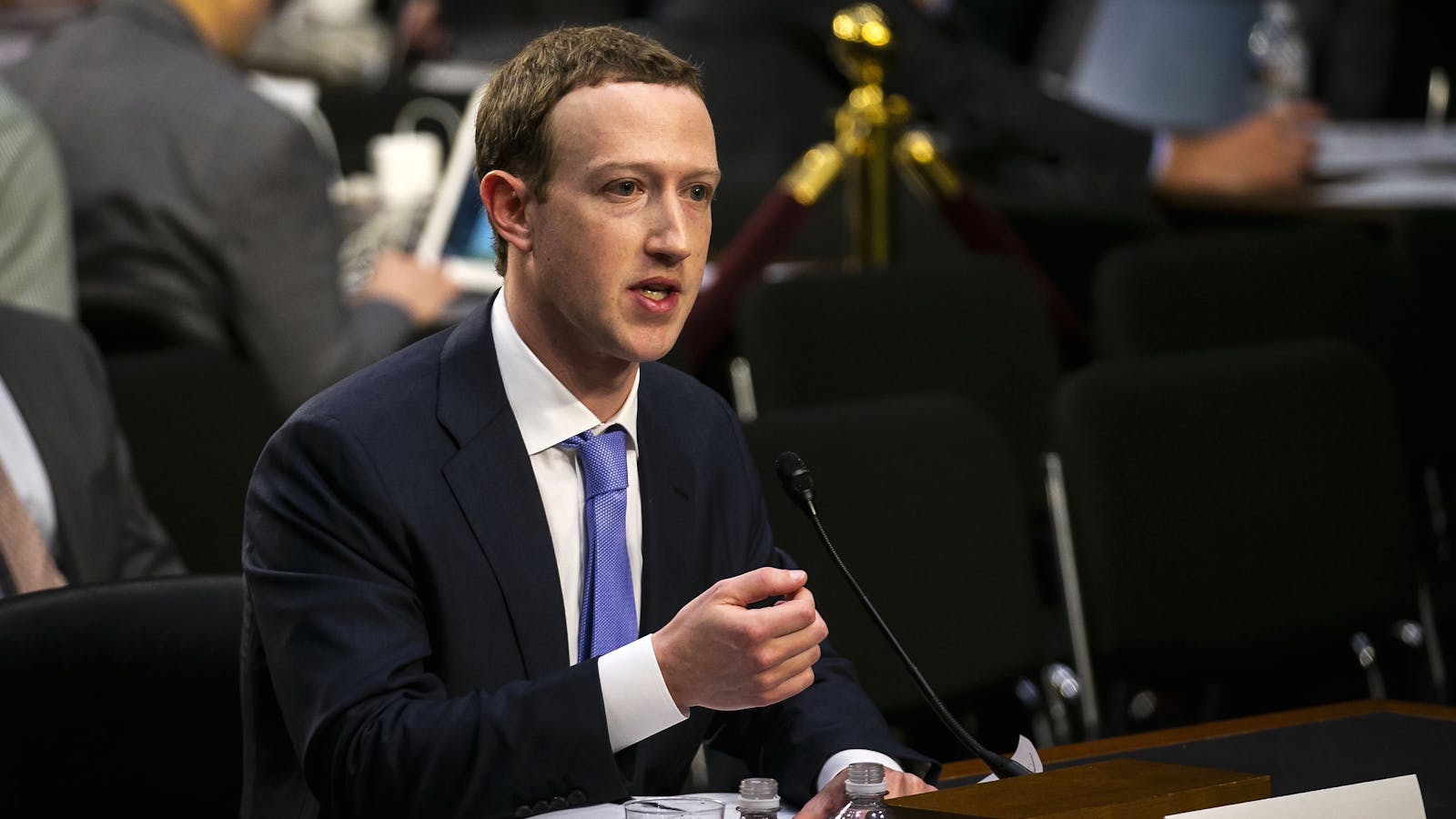 Facebook CEO Mark Zuckerberg testifying before Congress on Tuesday. Photo by Bloomberg.