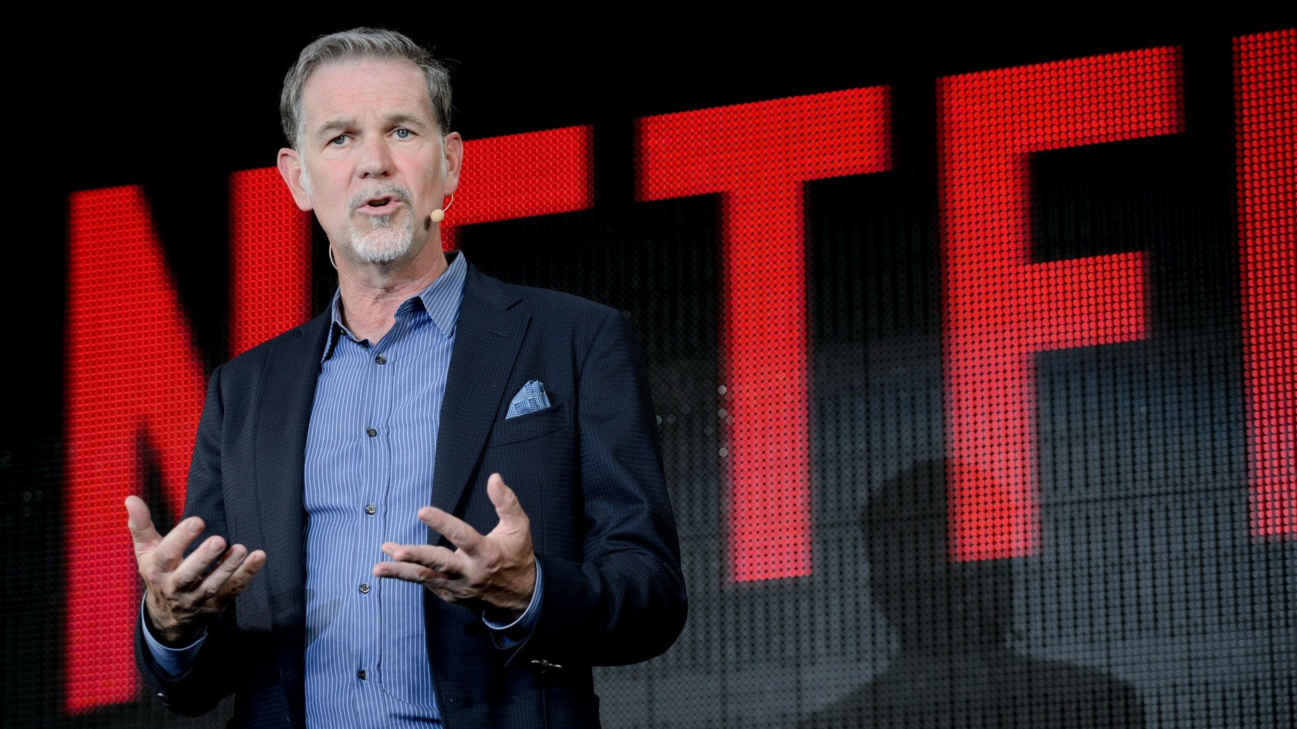 Netflix CEO Reed Hastings speaking in Tokyo in 2016. Photo: Bloomberg