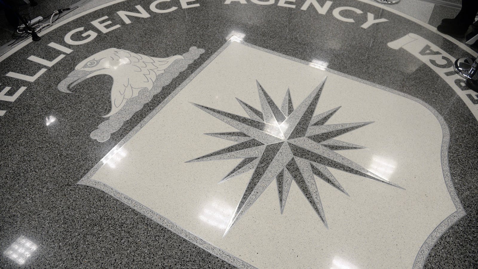 The CIA's seal at its Virginia headquarters. DataTribe draws on talent from the CIA and the NSA. Photo by AP