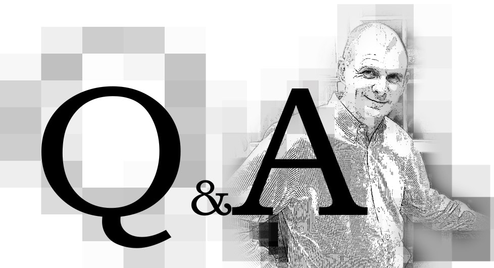 Sonos CEO John MacFarlane. Illustration by Matthew Vascellaro. Photo by Associated Press.