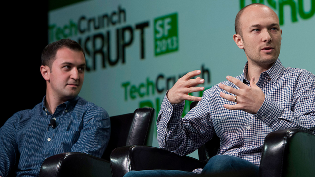 Lyft founders John Zimmer and Logan Green. Photo by Bloomberg.