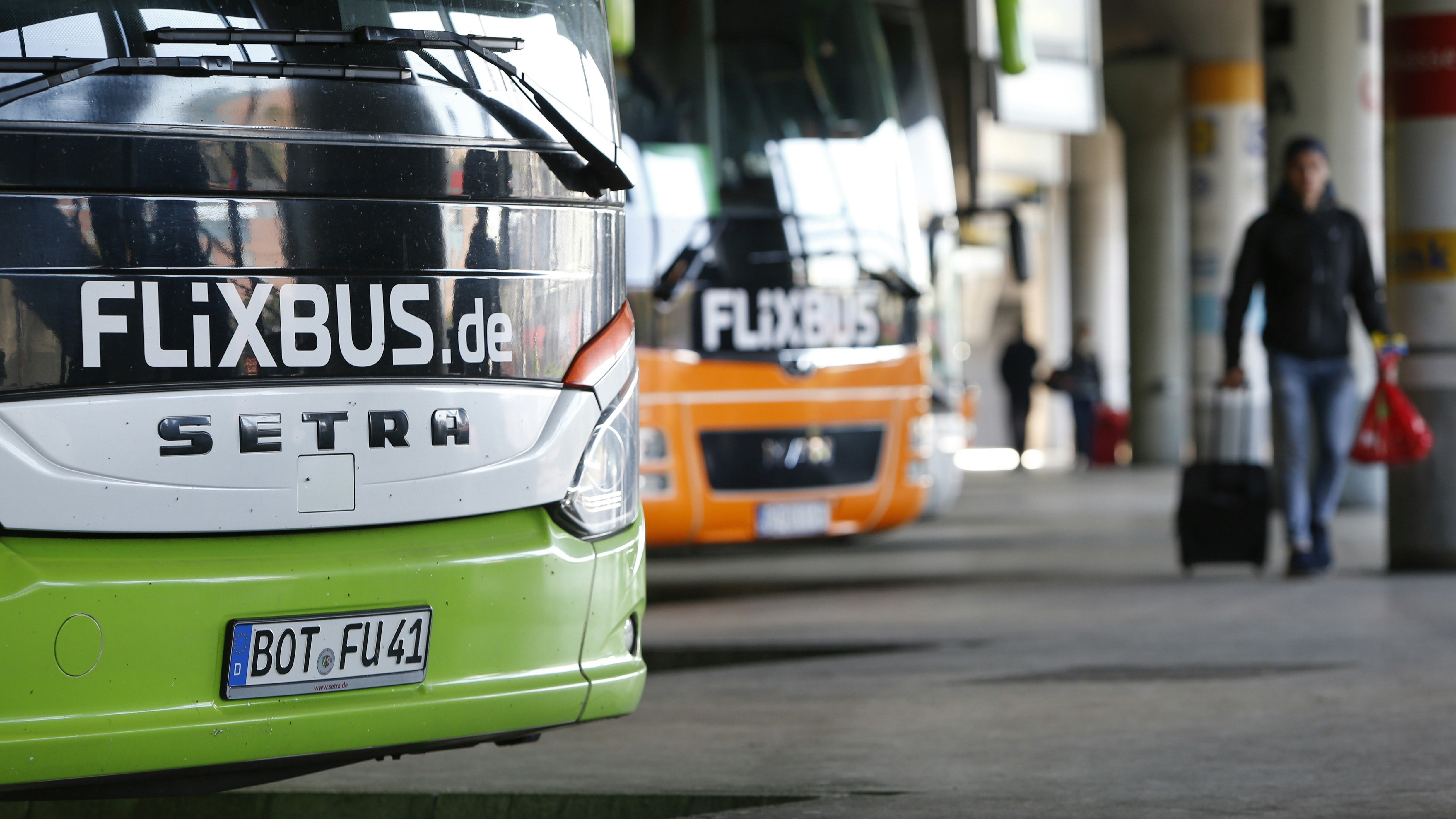 FlixBus buses in Munich. Photo by Bloomberg.