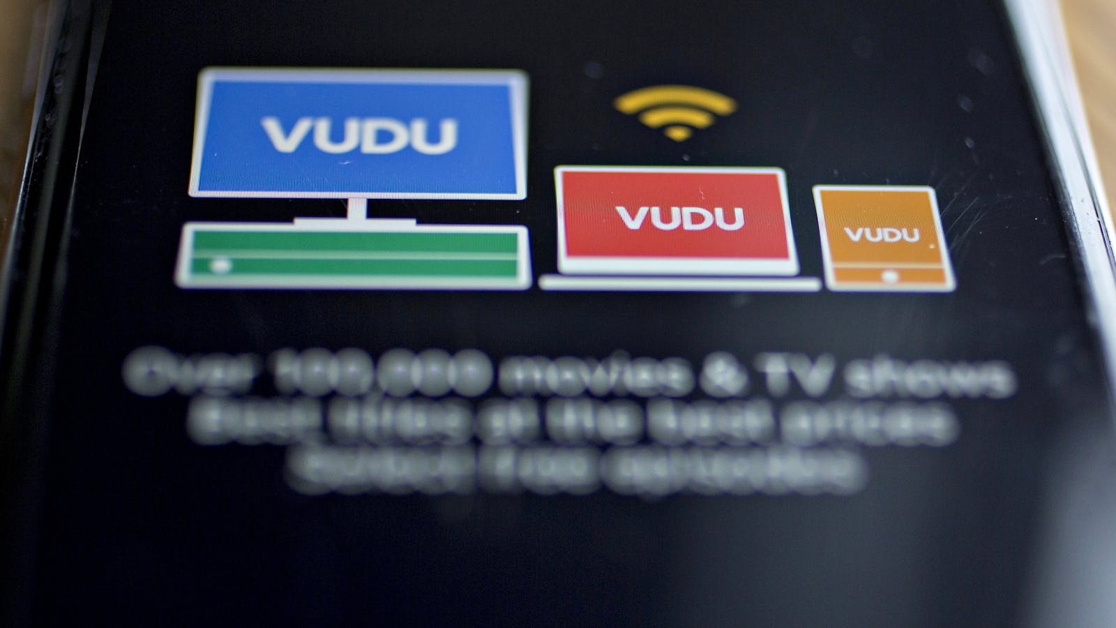 Vudu's app on an iPhone. Photo by Bloomberg