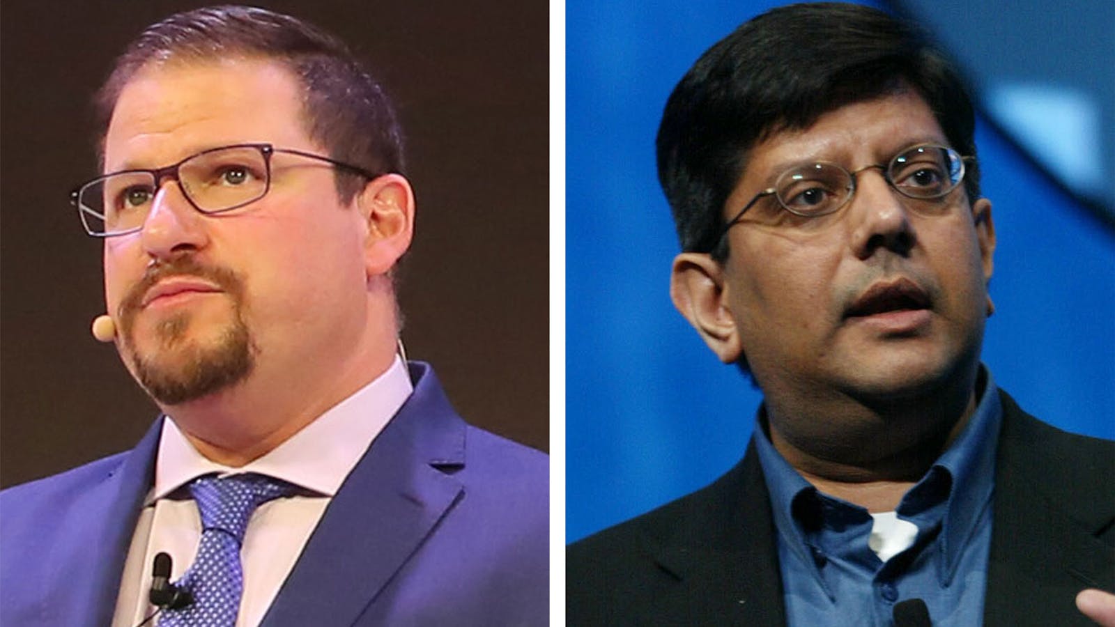 Cristiano Amon (L) and Anand Chandrasekher. Photos by Bloomberg