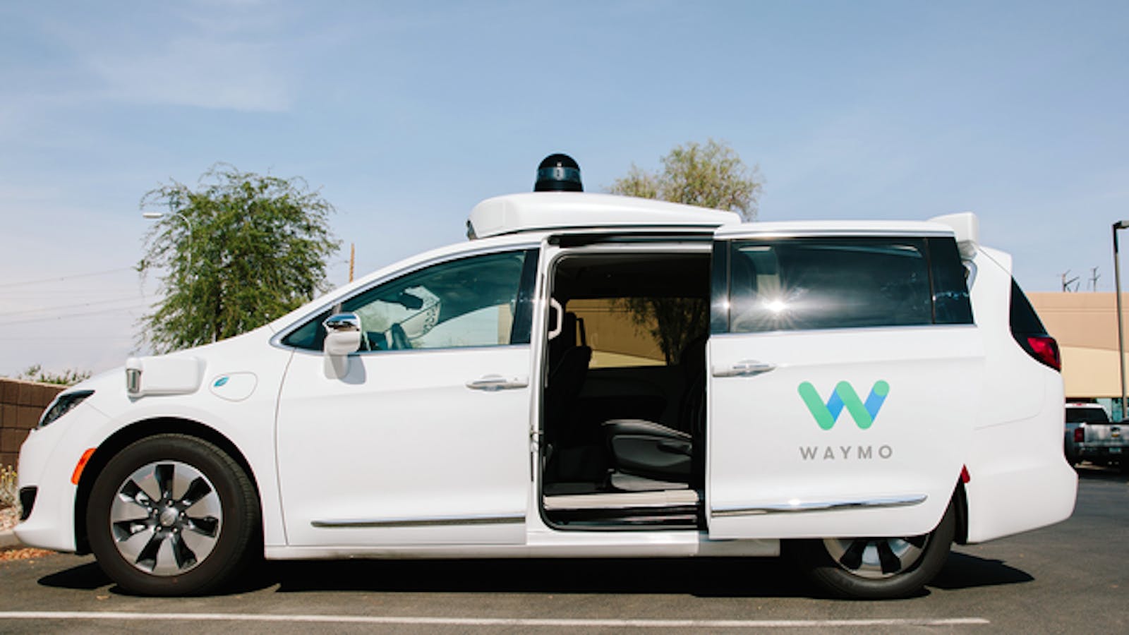 A Waymo vehicle sits parked in Chandler, Ariz. Photo: Bloomberg