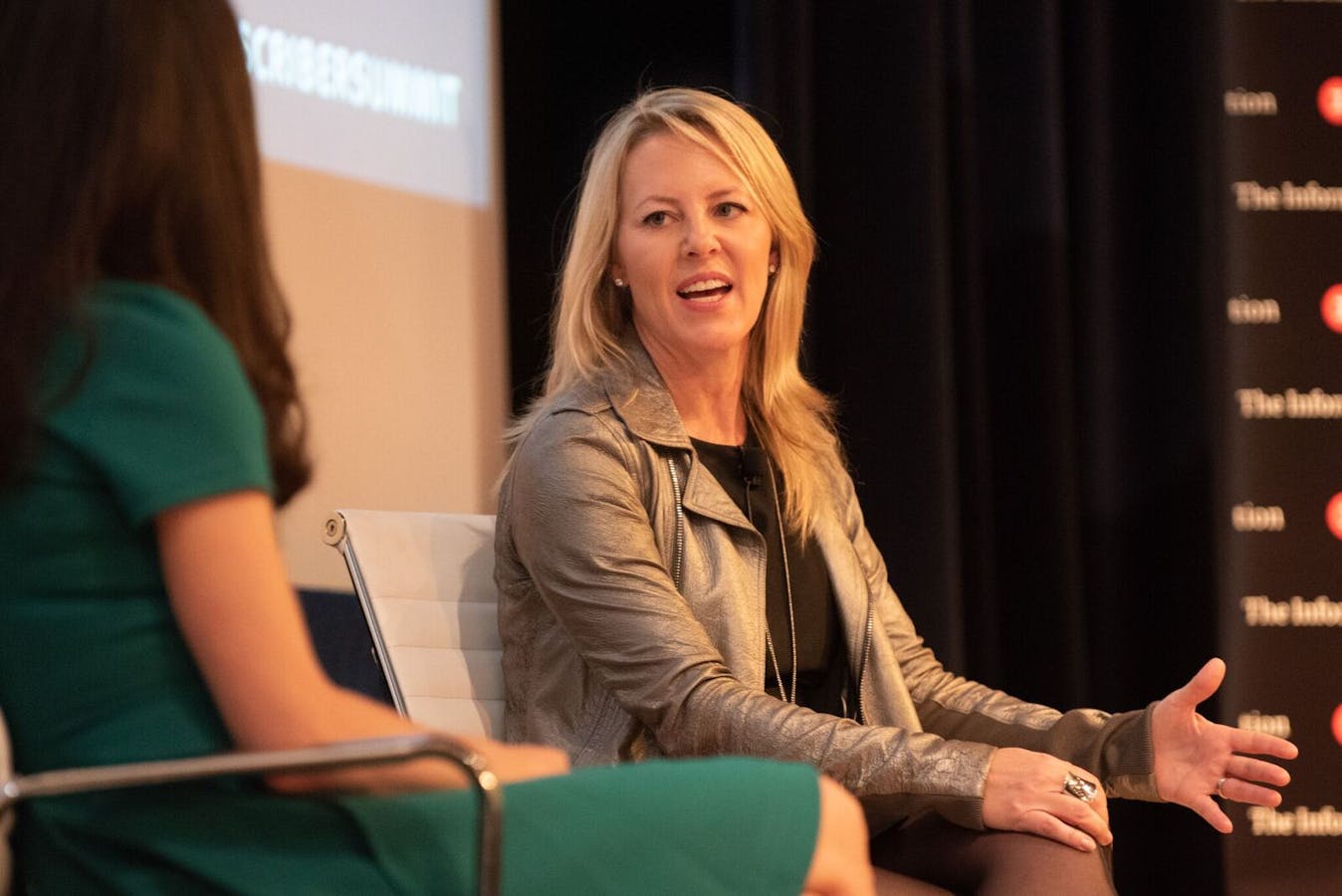 Andreessen Horowitz general partner Katie Haun, in conversation with The Information founder Jessica Lessin, at The Information Subscriber Summit in San Francisco.