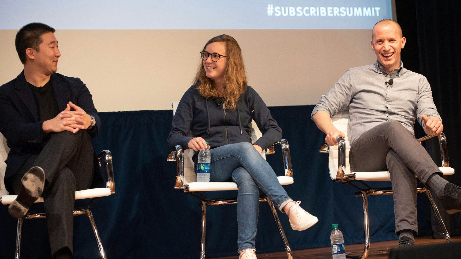Startup founders (l-r) Howie Liu, Mathilde Collin and DJ Kleinbaum. Photo by Erin Beach