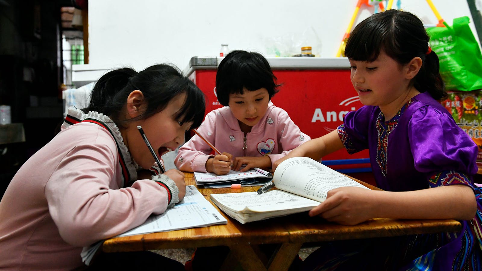 Primary school students in China doing homework 
Photo: AP