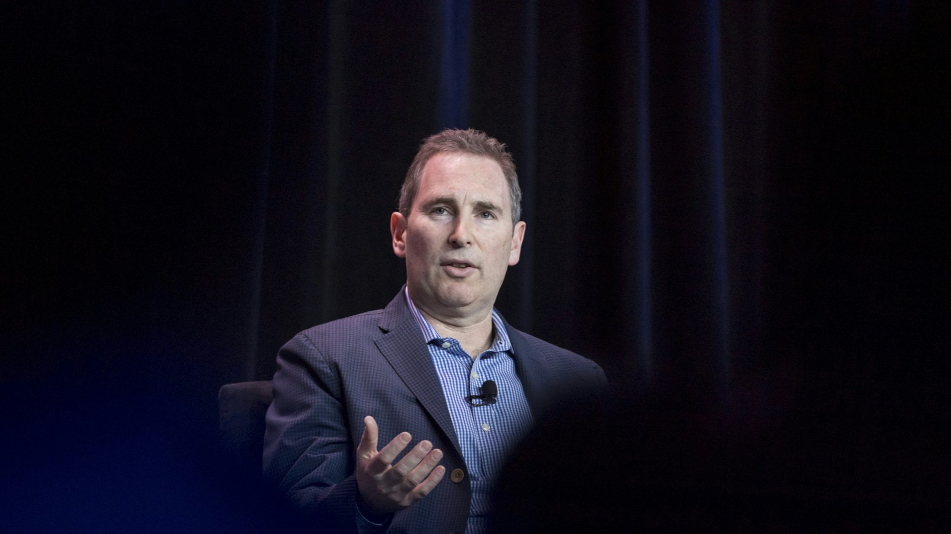 Amazon Web Services CEO Andy Jassy at a company event last year. Photo by Bloomberg