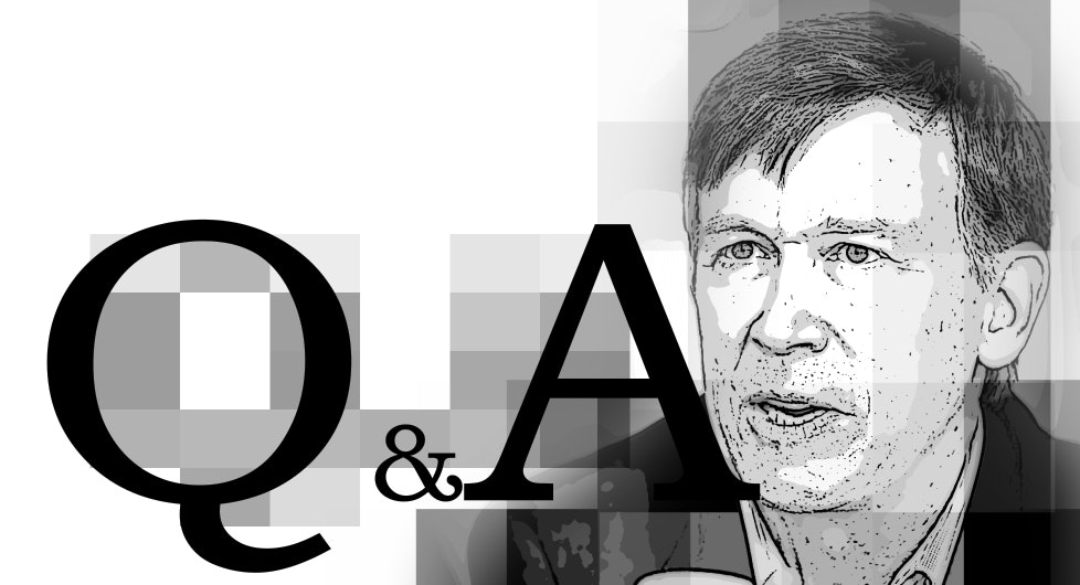 Colorado Governor John Hickenlooper. Illustration by Matthew Vascellaro.