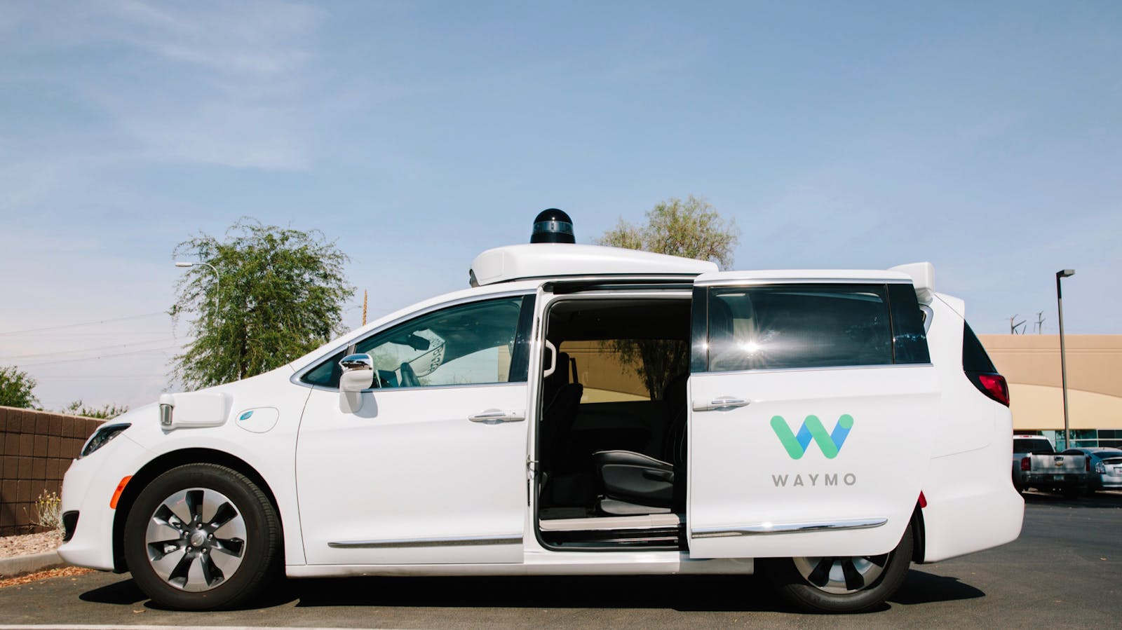 A Waymo autonomous vehicle  in Chandler, Ariz., in July. Photo by Bloomberg 