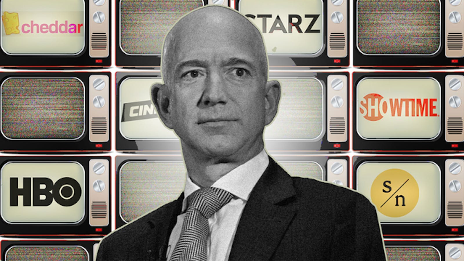 Amazon CEO Jeff Bezos. Art by Mike Sullivan