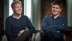 Stripe co-founders Patrick Collison and John Collison. Photo by Bloomberg.