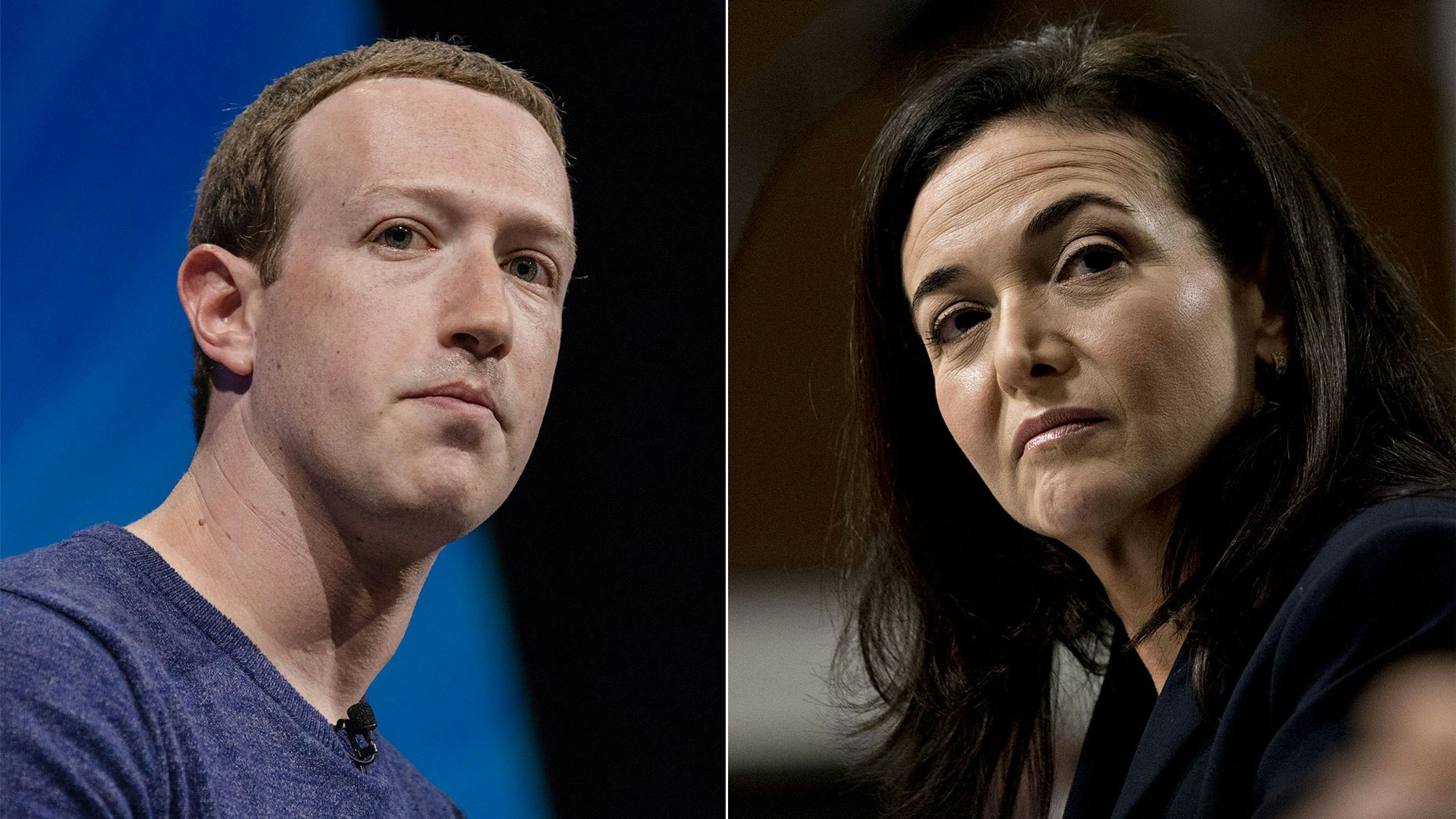 Mark Zuckerberg and Sheryl Sandberg. Photos by Bloomberg
