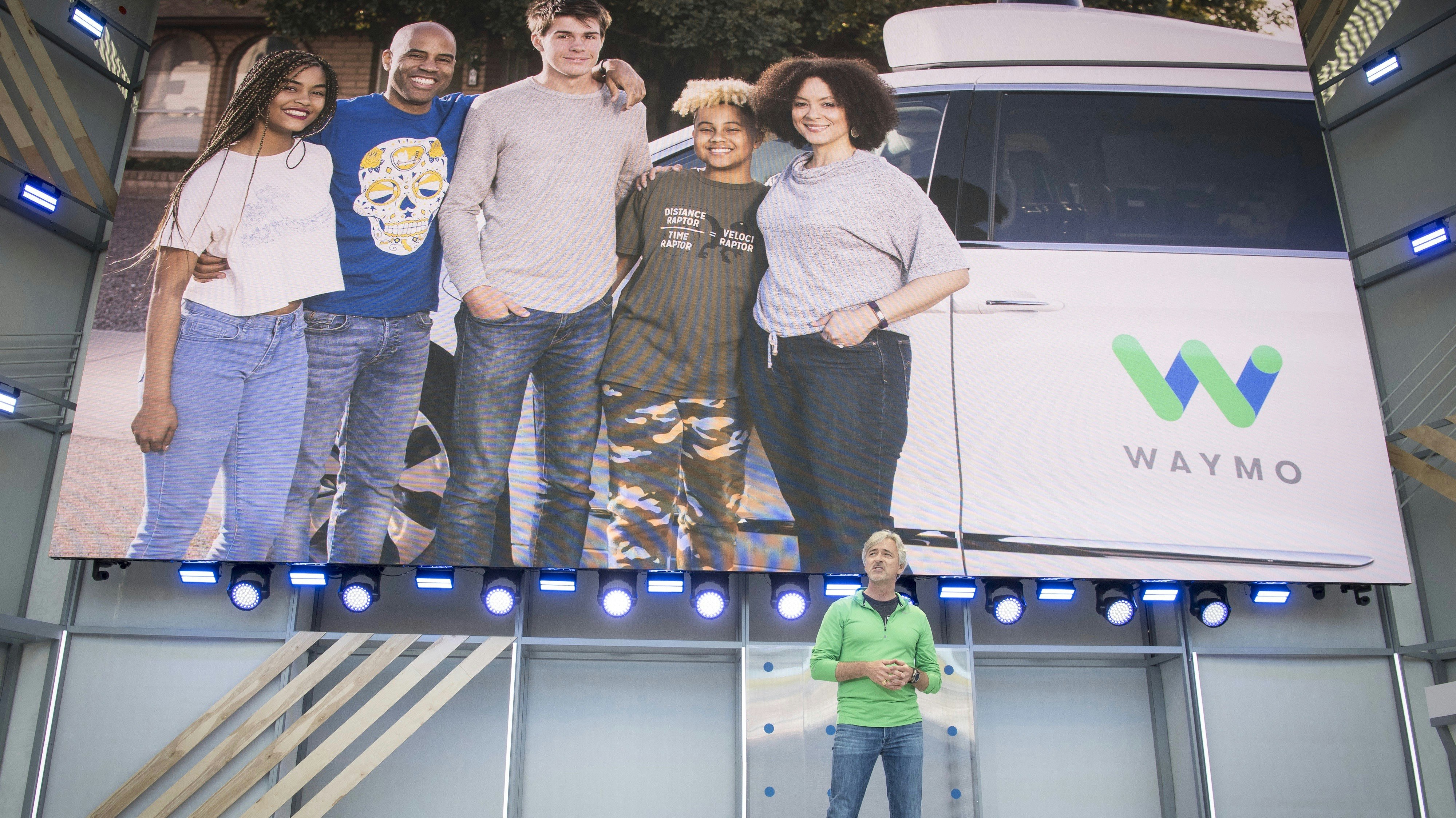 Waymo CEO John Krafcik speaks at a Google developer conference last May. Photo by Bloomberg.
