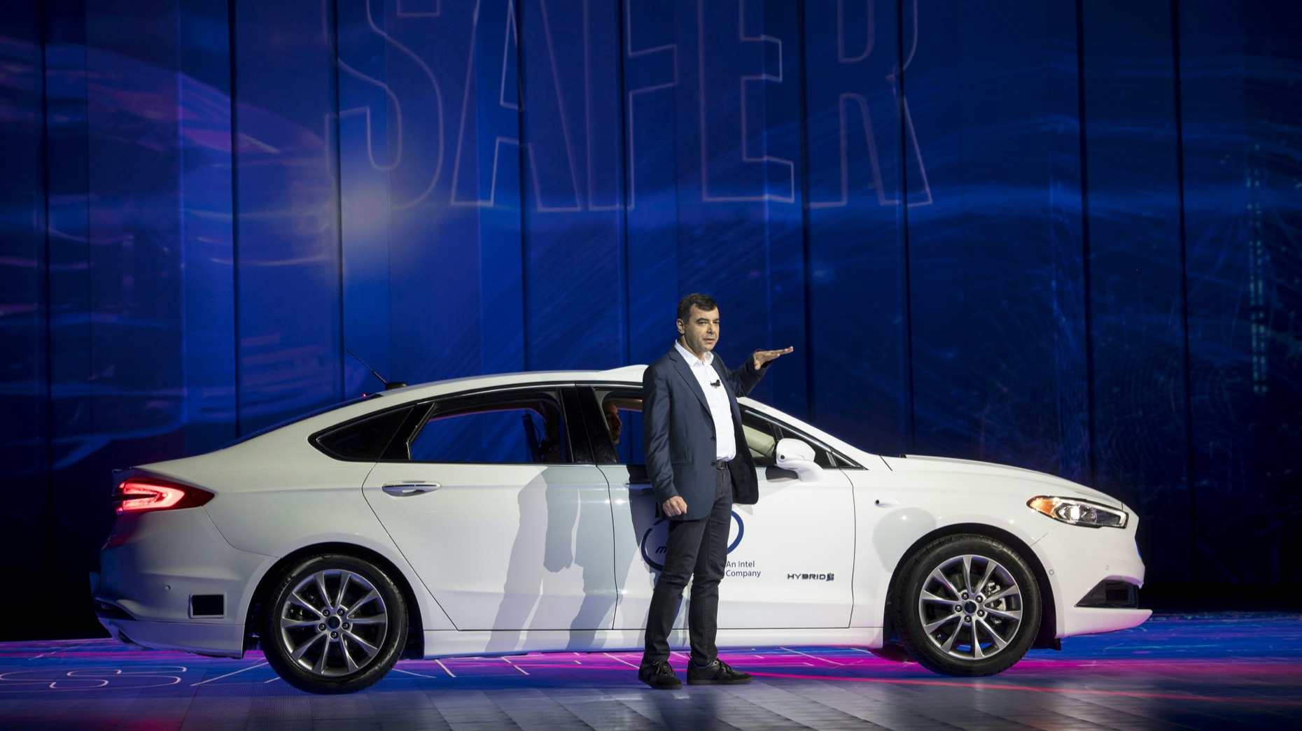Amnon Shashua, co-founder and chief technology officer of Mobileye, speaks at a conference last year. Photo by Bloomberg
