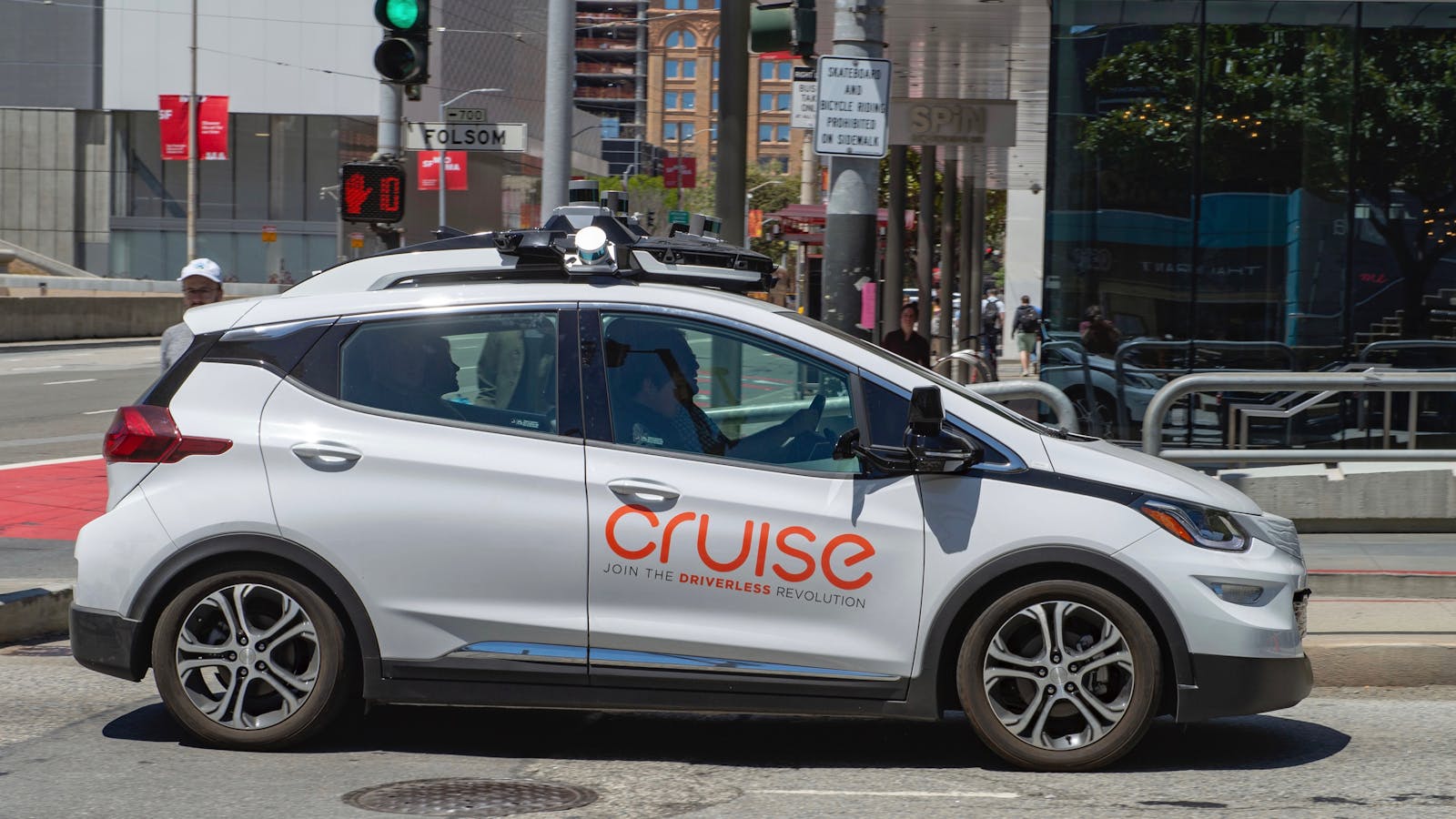 A Cruise car driving in San Francisco. Photo by AP
