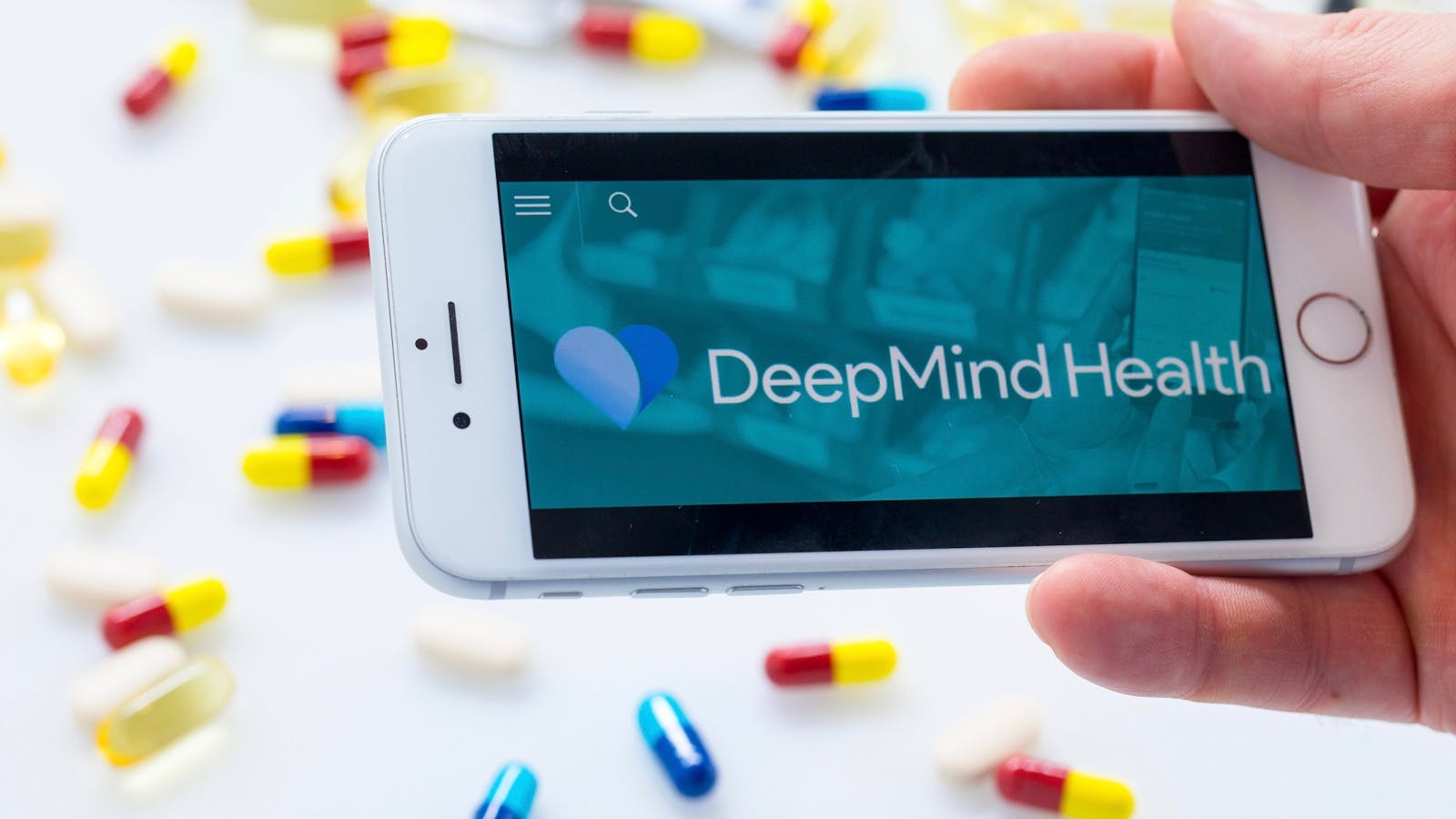 Google's Deepmind Health logo on a smartphone. Photo by Bloomberg