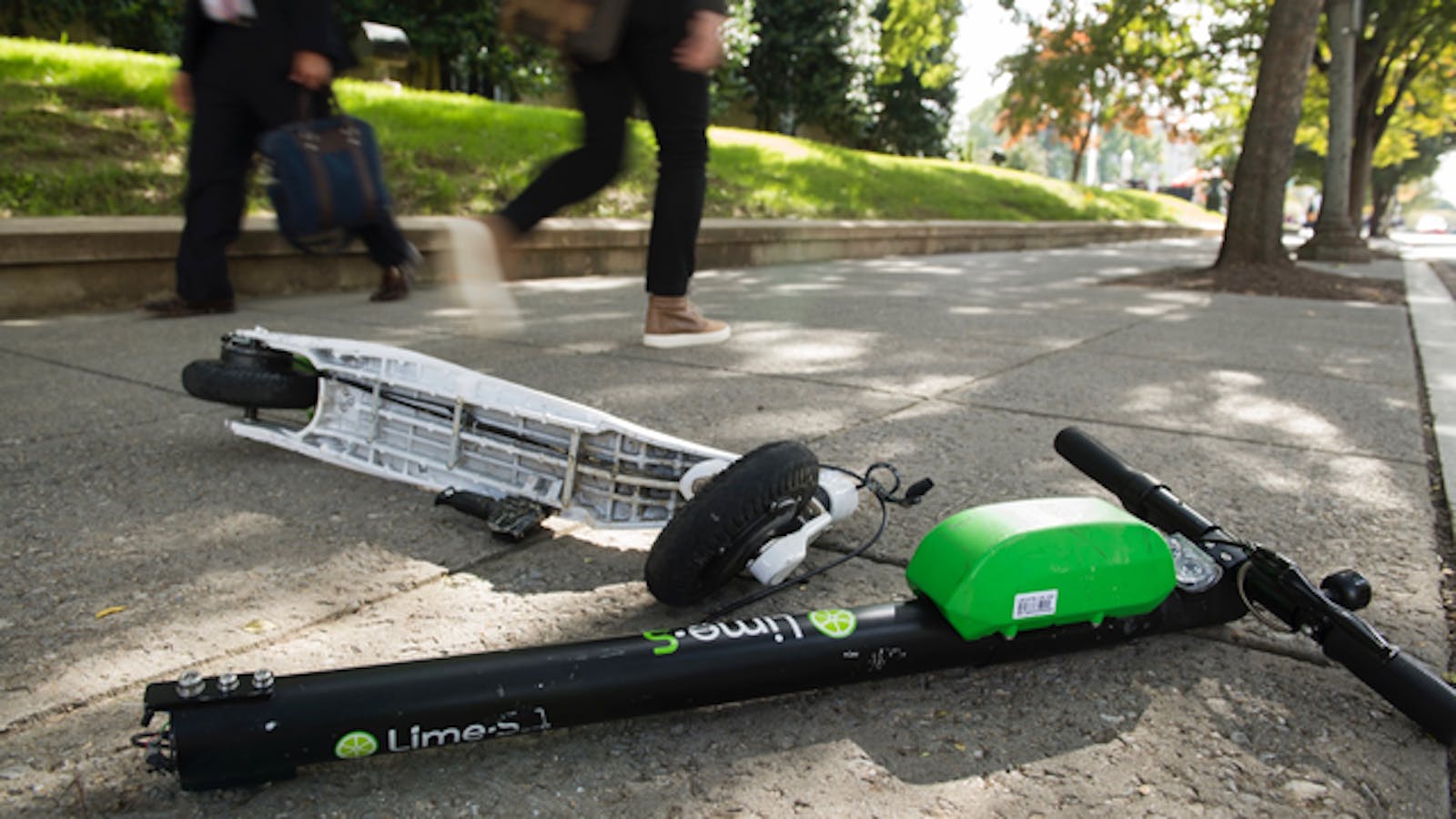 A broken Lime scooter in Washington, D.C., last year. Photo: AP