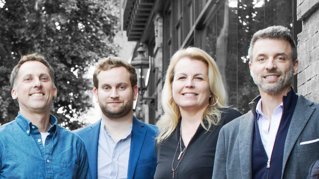 Jyve co-founders James Kairos, Sam Purtill, Cammy Bergren and Brad Oberwager. Photo: Jyve