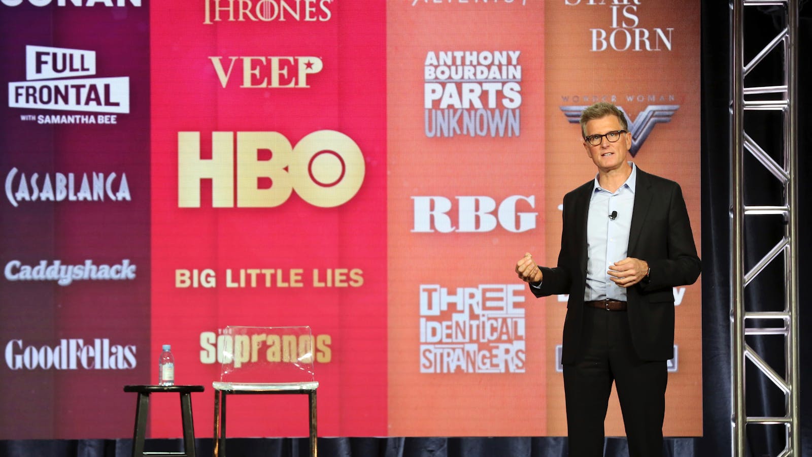 Kevin Reilly, HBO Max's Chief Content Officer, at a briefing for TV reporters earlier this year. Photo by AP