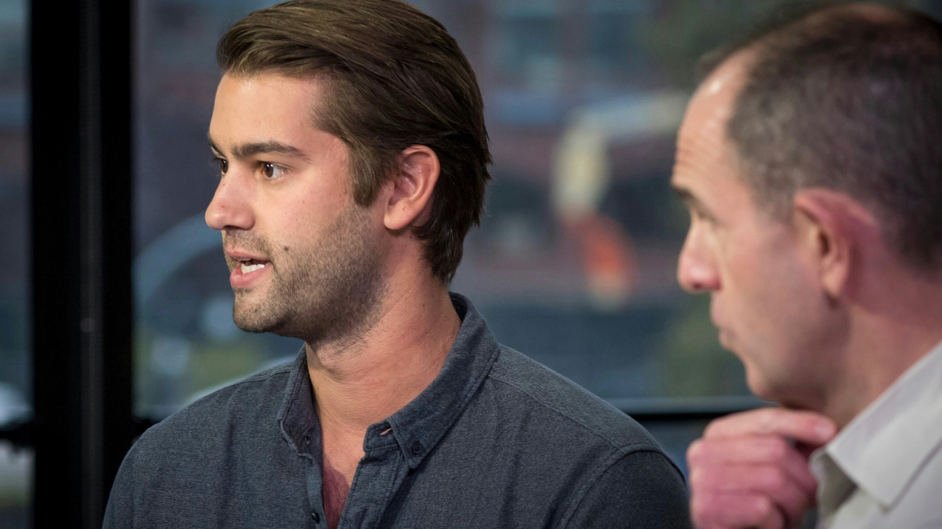 Bungalow CEO Andrew Collins, left, and Keith Rabois, now general partner at Founders Fund, in 2018. Photo: Bloomberg