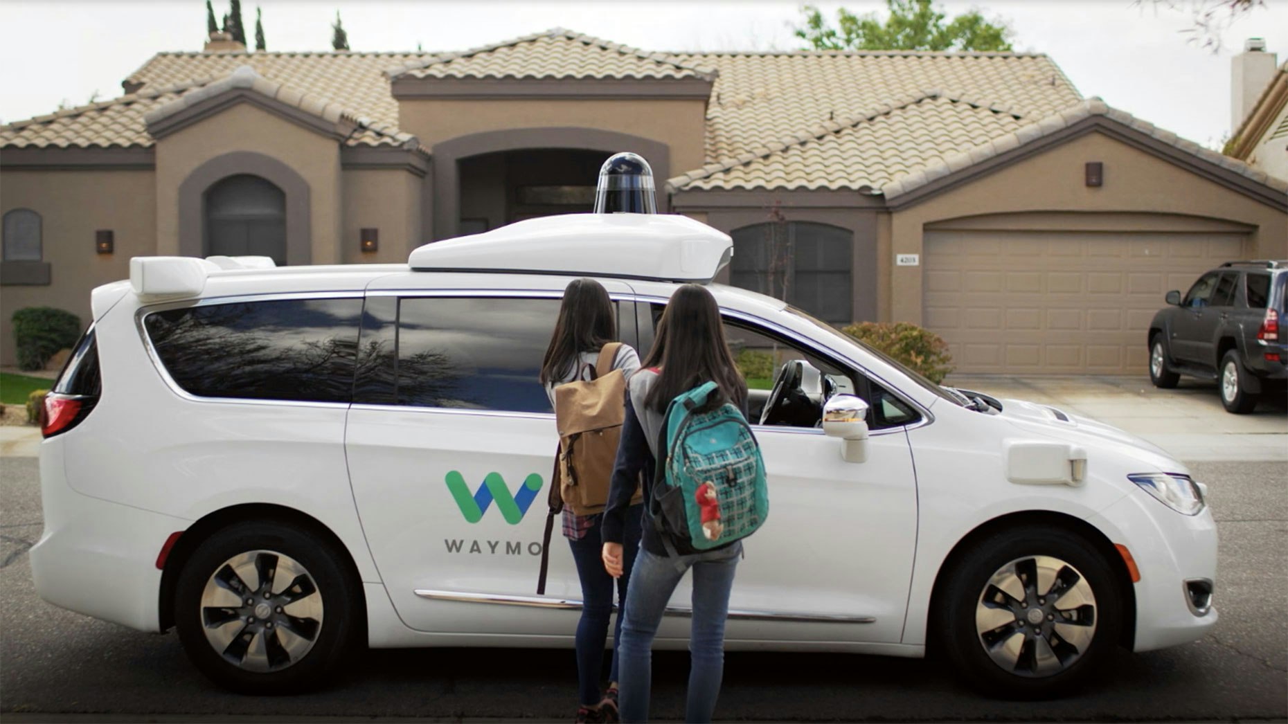 A Waymo self-driving vehicle. Still photo from a Waymo video