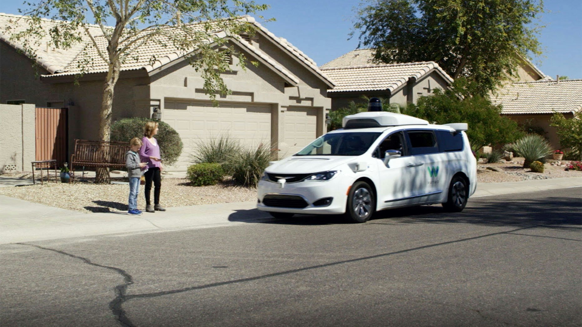 A Waymo self-driving vehicle. Still photo from Waymo video