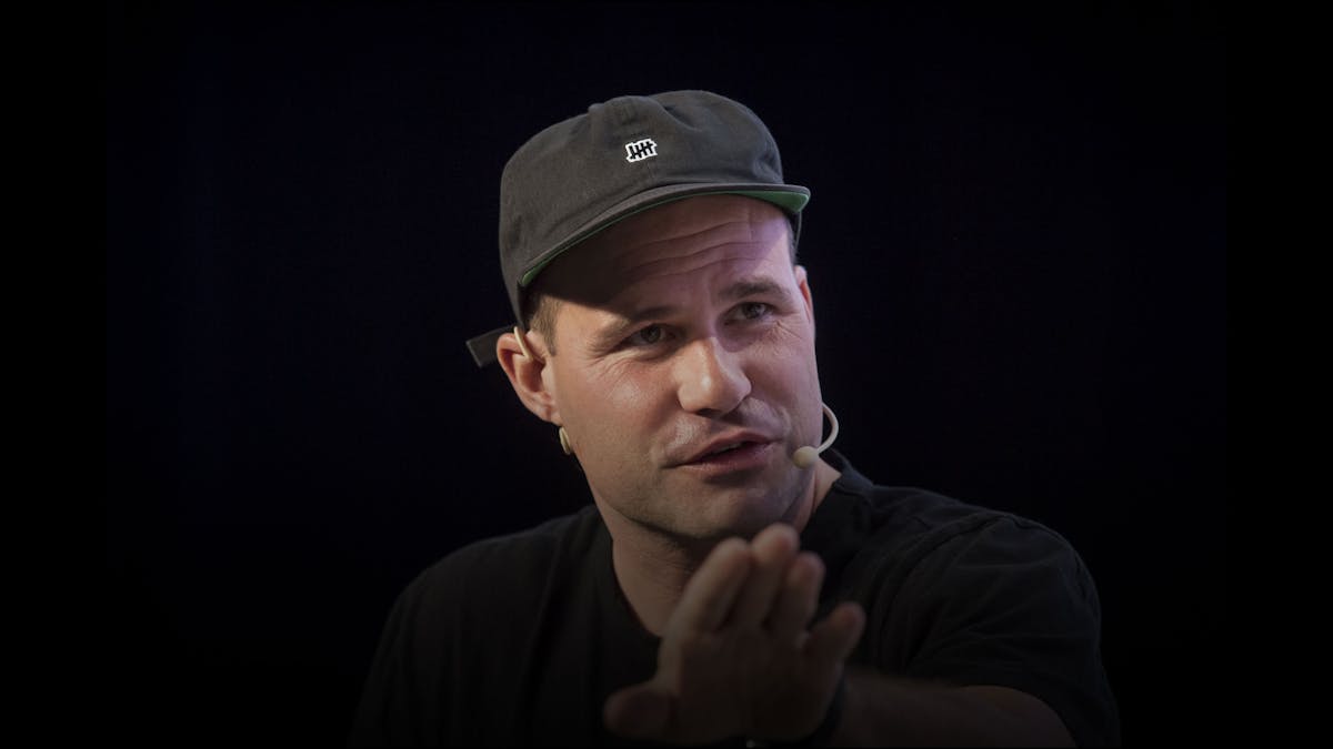 Postmates CEO Bastian Lehmann at the TechCrunch Disrupt conference on Friday. Photo by Bloomberg