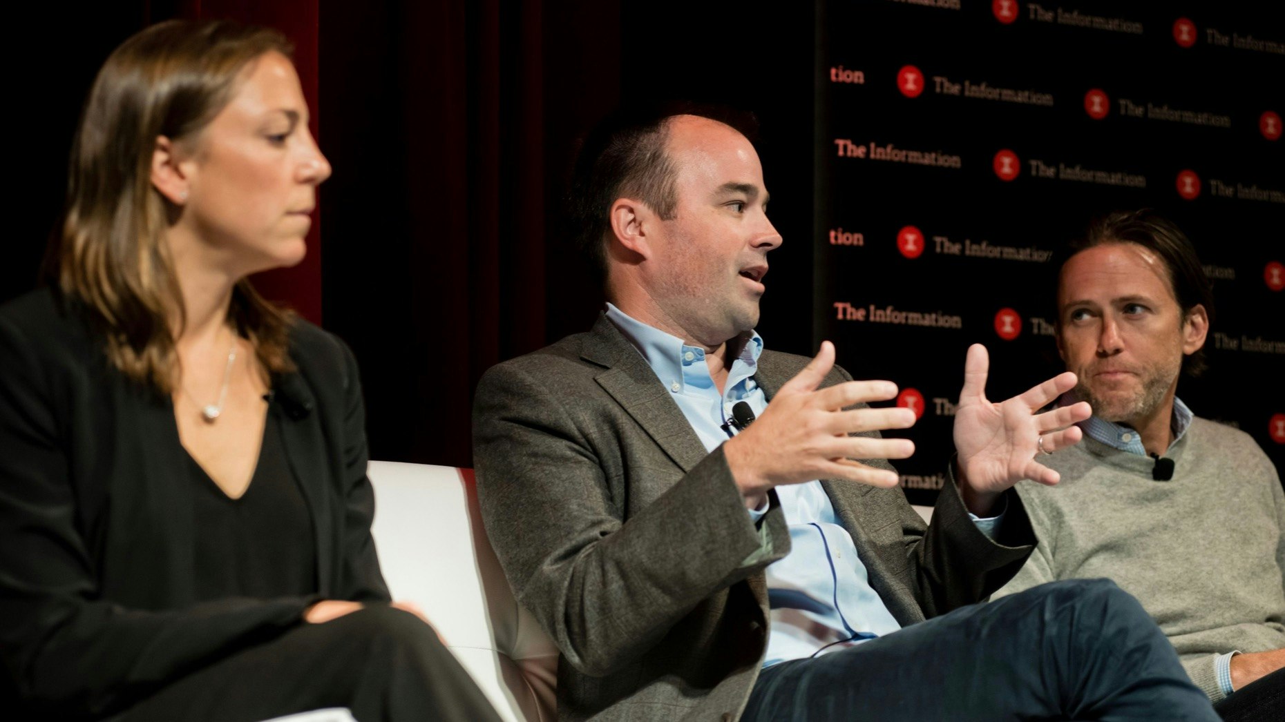 Lauren Cummings, Will Connolly and Scott Stanford appear on a panel at The Information’s Subscriber Summit. Photo by Angie Silvy.