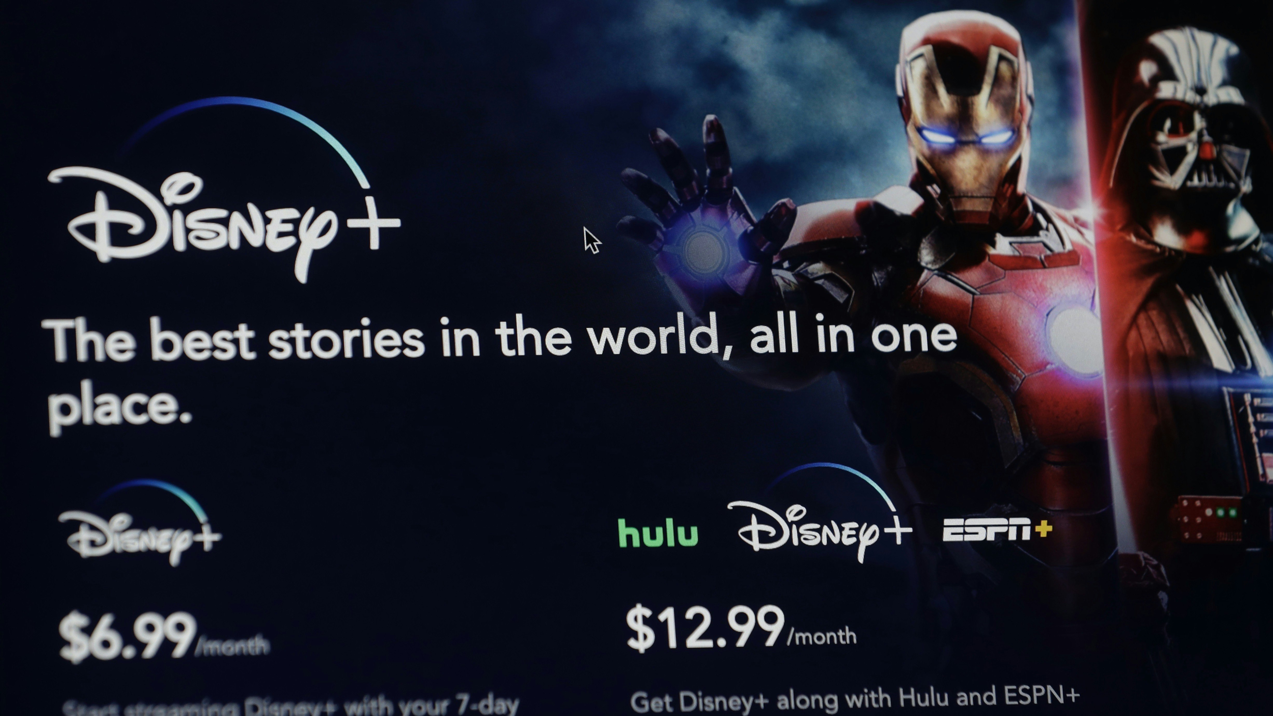 Disney Plus' introductory page. Photo by AP