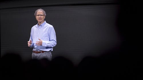 Facebook's Michael Abrash at an Oculus event in 2018. Photo by Bloomberg