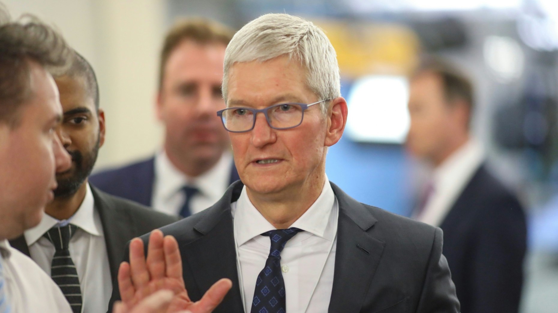 Apple CEO Tim Cook at the World Economic Forum in Davos, Switzerland, this month. Photo by Bloomberg
