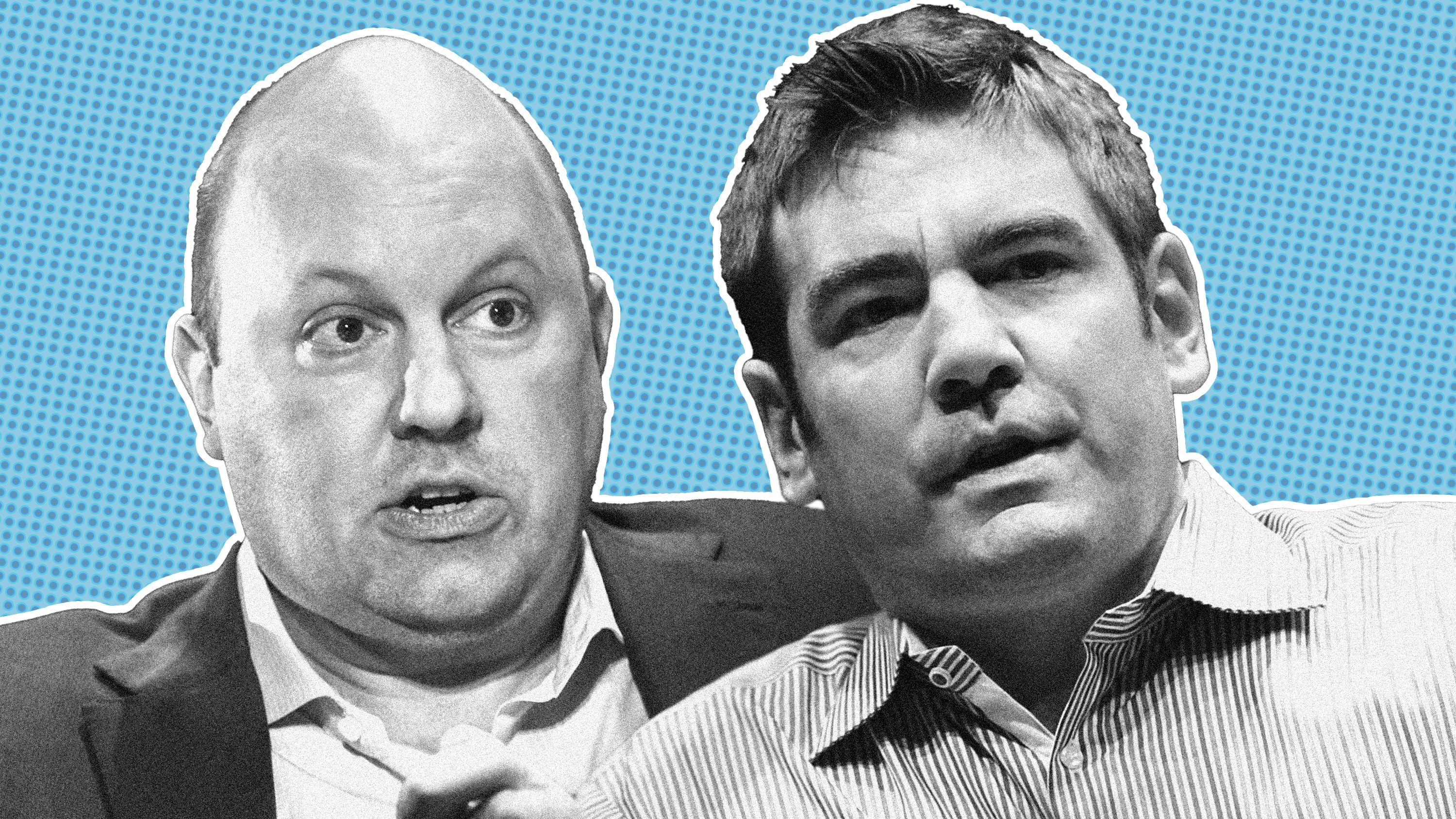 Marc Andreessen, left, and Chris Dixon. Photos by Bloomberg.
